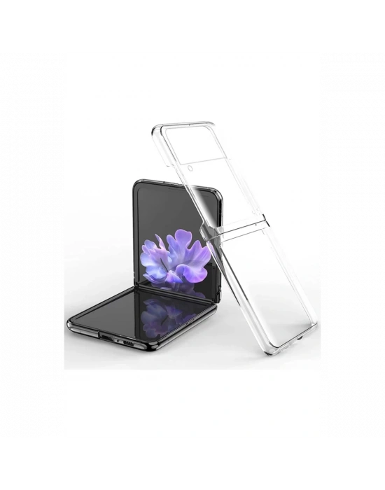 Newface Samsung Galaxy Z Flip 3 Kılıf Fold TPU Silikon - Şeffaf