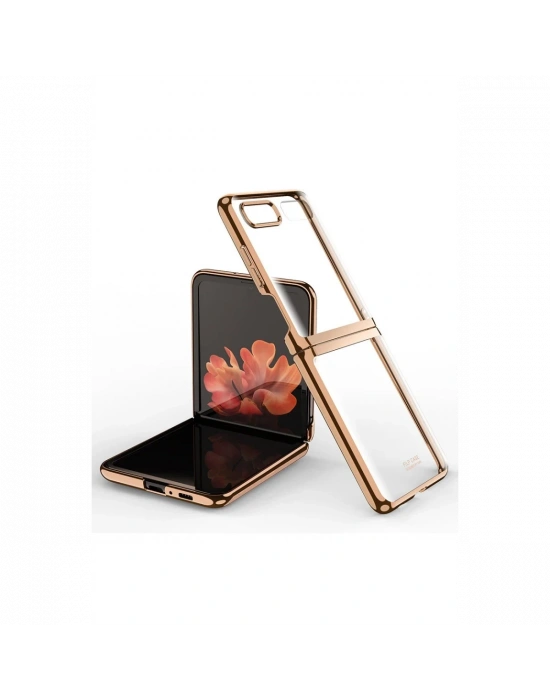 Newface Samsung Galaxy Z Flip 4 Kılıf Fold Element Kapak - Gold
