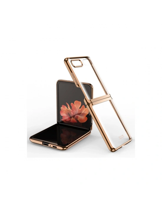 Newface Samsung Galaxy Z Flip 4 Kılıf Fold Element Kapak - Gold