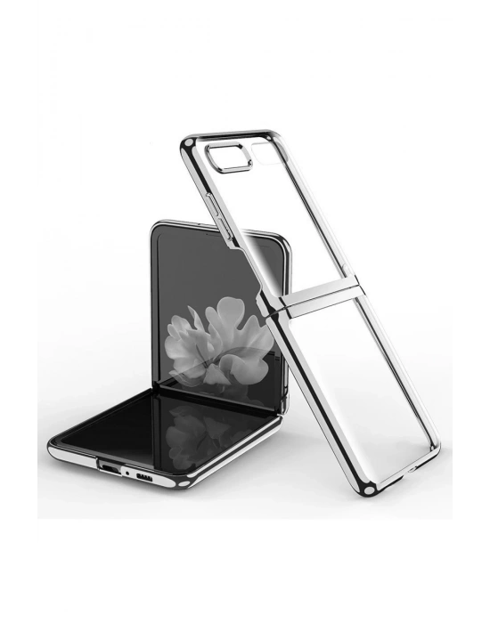 Newface Samsung Galaxy Z Flip 4 Kılıf Fold Element Kapak - Gümüş