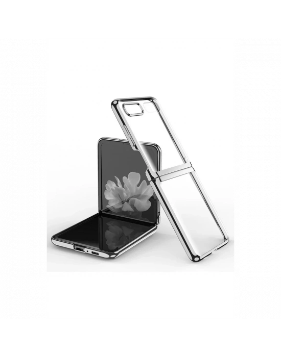 Newface Samsung Galaxy Z Flip 4 Kılıf Fold Element Kapak - Gümüş