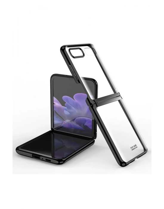 Newface Samsung Galaxy Z Flip 4 Kılıf Fold Element Kapak - Siyah