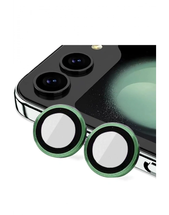 Newface Samsung Galaxy Z Flip 5 Valdez Metal Kamera Lens - Koyu Yeşil