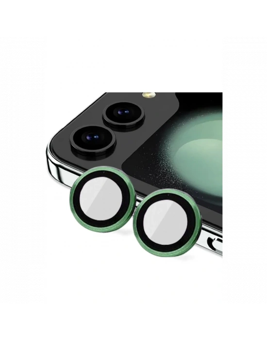 Newface Samsung Galaxy Z Flip 5 Valdez Metal Kamera Lens - Koyu Yeşil