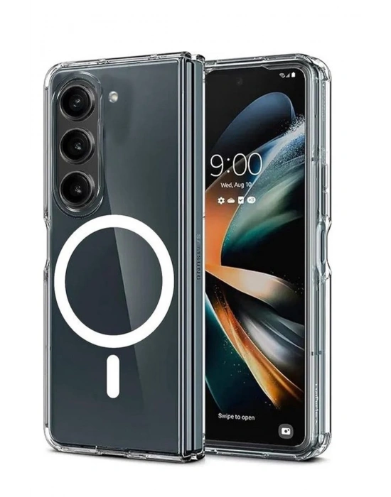 Newface Samsung Galaxy Z Fold 6 Kılıf Magneticsafe Şeffaf Silikon - Şeffaf