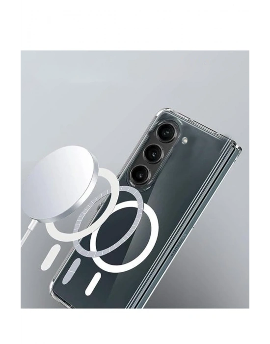 Newface Samsung Galaxy Z Fold 6 Kılıf Magneticsafe Şeffaf Silikon - Şeffaf
