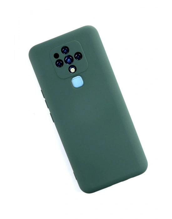 Newface Tecno Camon 16 Kılıf Nano içi Kadife Silikon - Koyu Yeşil