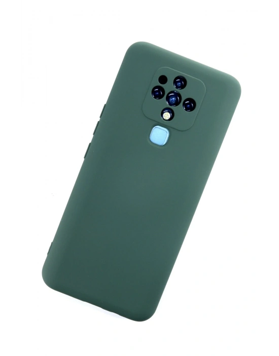 Newface Tecno Camon 16 Kılıf Nano içi Kadife Silikon - Koyu Yeşil