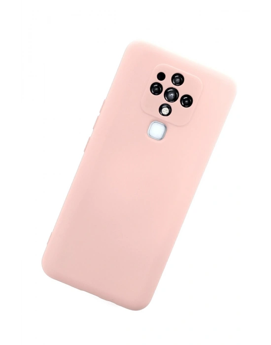 Newface Tecno Camon 16 Kılıf Nano içi Kadife Silikon - Pudra