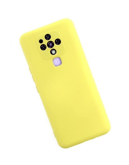 Newface Tecno Camon 16 Kılıf Nano içi Kadife Silikon - Sarı