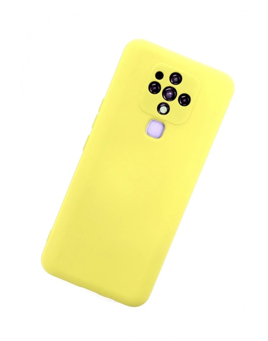 Newface Tecno Camon 16 Kılıf Nano içi Kadife Silikon - Sarı