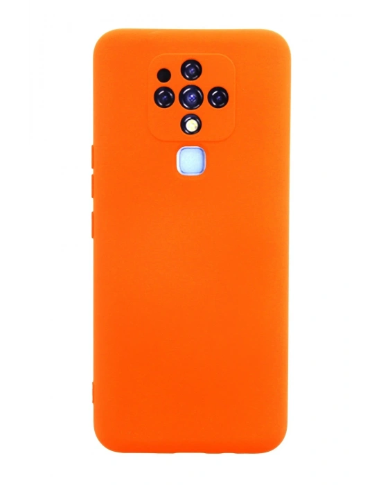 Newface Tecno Camon 16 Kılıf Nano içi Kadife Silikon - Turuncu