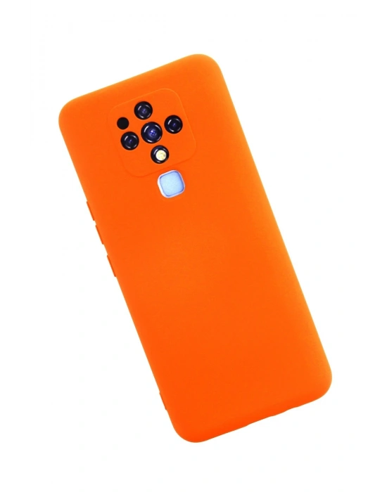 Newface Tecno Camon 16 Kılıf Nano içi Kadife Silikon - Turuncu