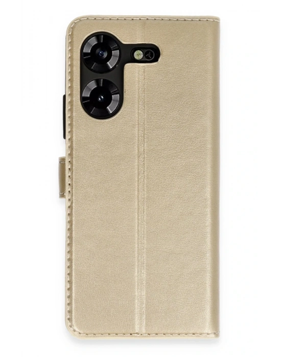 Newface Tecno Pova 5 Kılıf Trend S Plus Kapaklı Kılıf - Gold