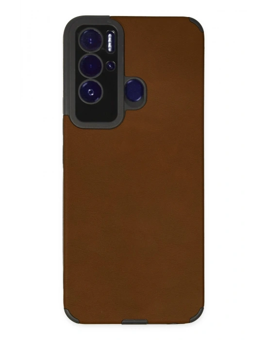 Newface Tecno Pova Neo Kılıf Loop Deri Silikon - Kahverengi