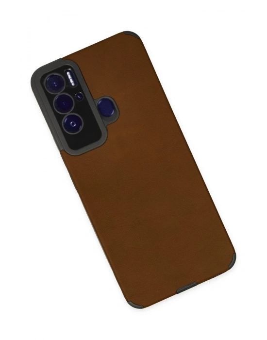 Newface Tecno Pova Neo Kılıf Loop Deri Silikon - Kahverengi