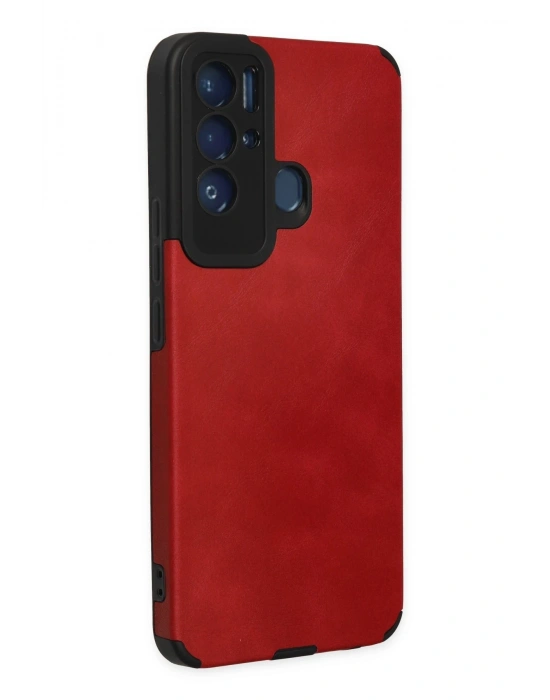 Newface Tecno Pova Neo Kılıf Loop Deri Silikon - Kırmızı