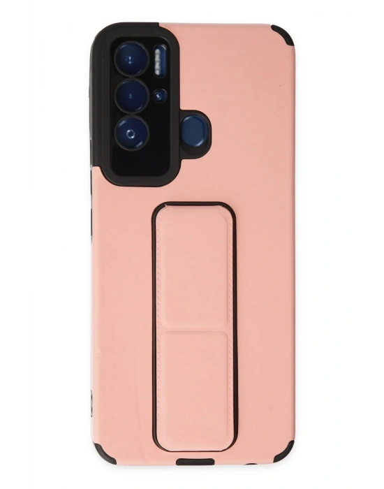 Newface Tecno Pova Neo Kılıf Mega Standlı Silikon - Pudra