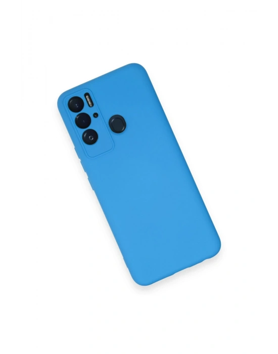 Newface Tecno Pova Neo Kılıf Nano içi Kadife Silikon - Mavi