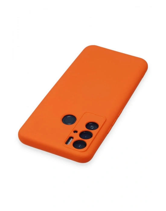 Newface Tecno Pova Neo Kılıf Nano içi Kadife Silikon - Turuncu
