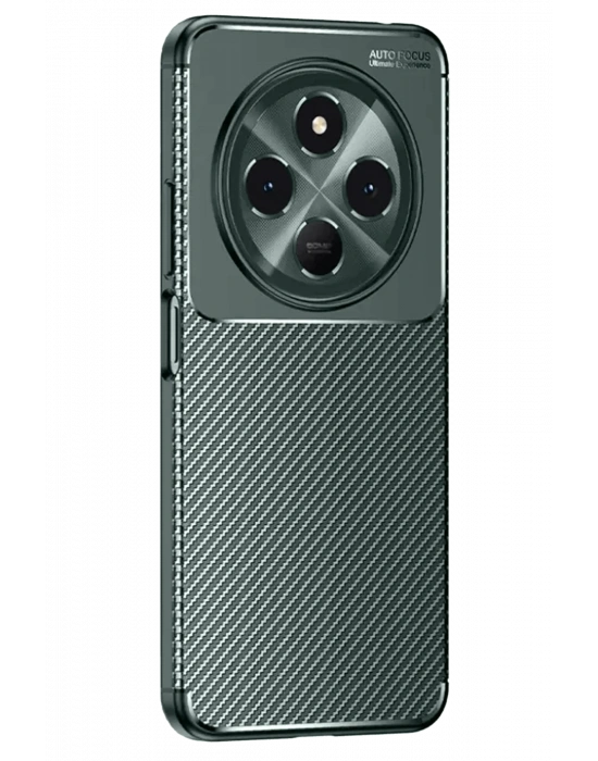 Newface Tecno Spark 30 Kılıf Auto Focus Karbon Kapak - Koyu Yeşil