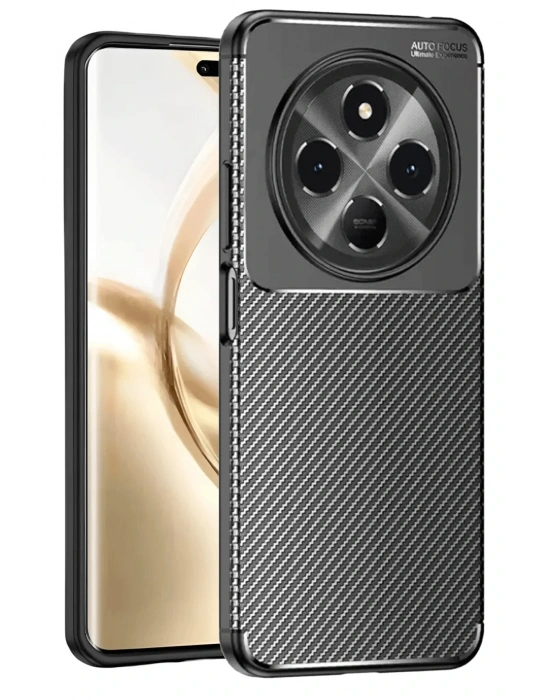 Newface Tecno Spark 30 Kılıf Auto Focus Karbon Kapak - Siyah