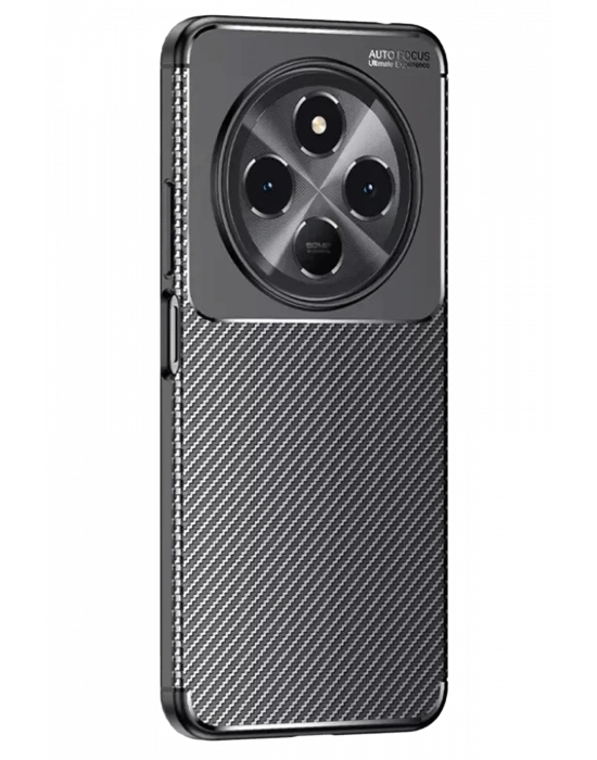 Newface Tecno Spark 30 Kılıf Auto Focus Karbon Kapak - Siyah