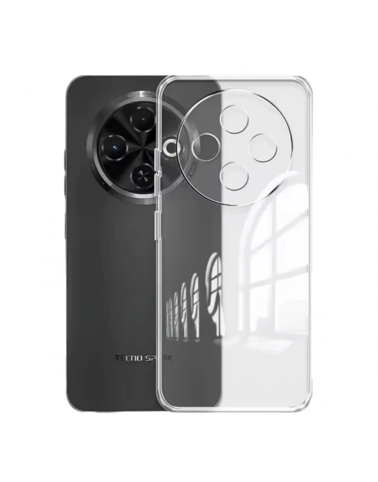 Newface Tecno Spark 30C Kılıf Lüx Şeffaf Silikon