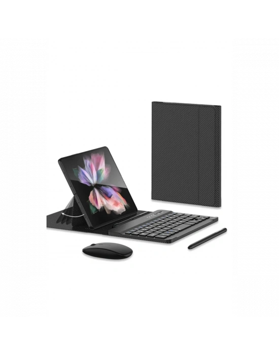 Newface Universal Universal Kılıf Fold Klavye - Karbon Siyah