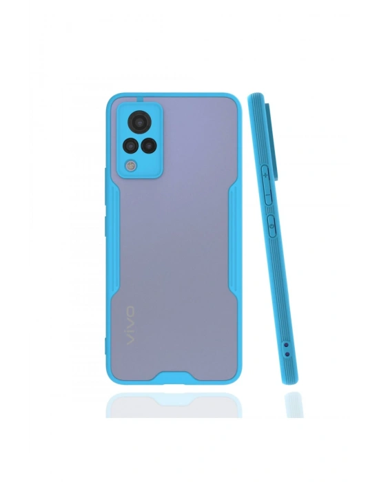 Newface Vivo V21 Kılıf Platin Silikon - Mavi