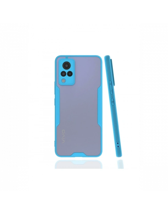 Newface Vivo V21 Kılıf Platin Silikon - Mavi