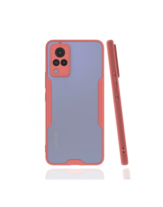 Newface Vivo V21 Kılıf Platin Silikon - Pembe