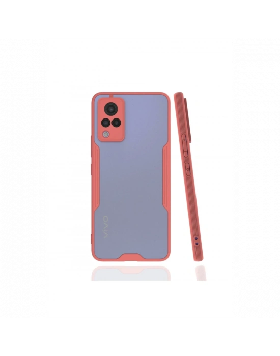Newface Vivo V21 Kılıf Platin Silikon - Pembe