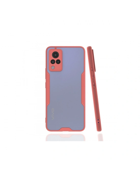 Newface Vivo V21 Kılıf Platin Silikon - Pembe