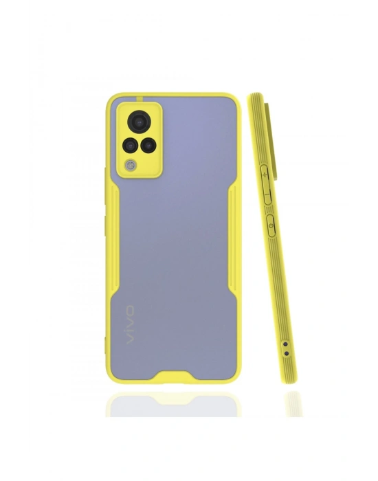 Newface Vivo V21 Kılıf Platin Silikon - Sarı