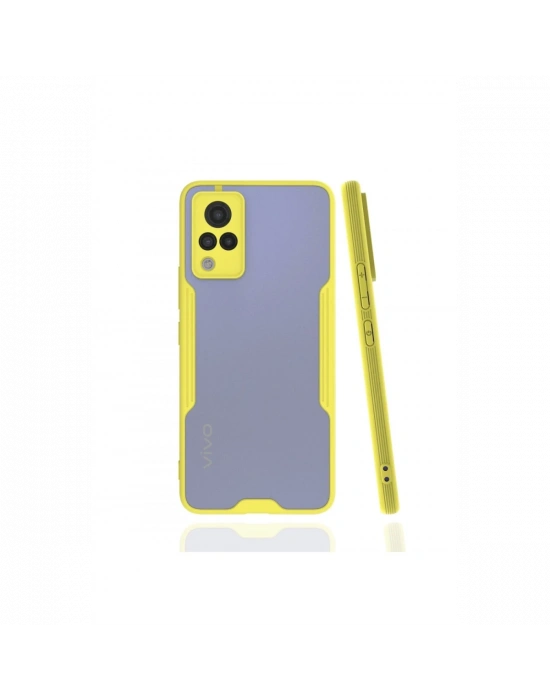 Newface Vivo V21 Kılıf Platin Silikon - Sarı