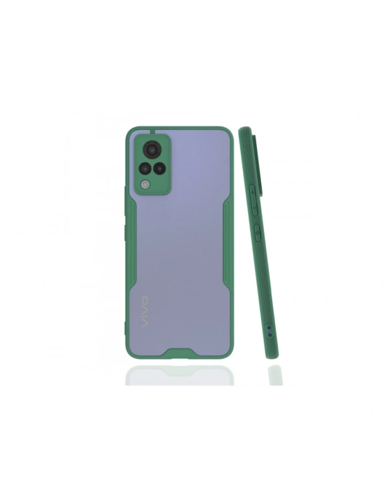 Newface Vivo V21 Kılıf Platin Silikon - Yeşil