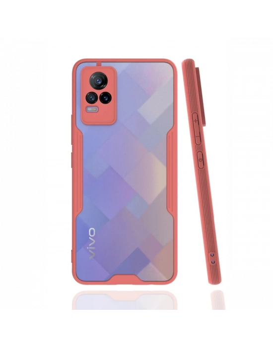 Newface Vivo V21e Kılıf Platin Silikon - Pembe