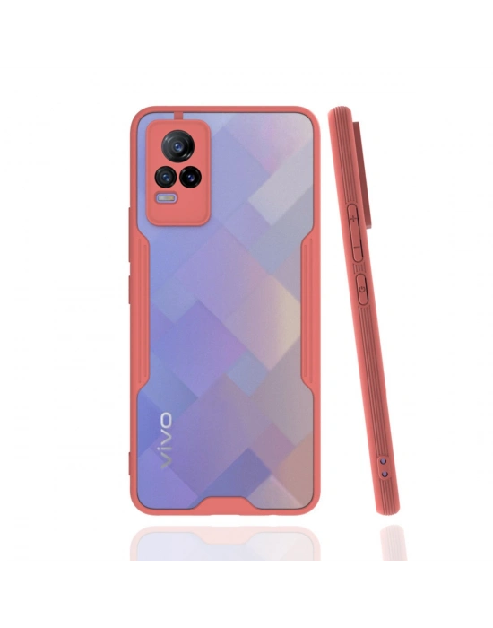 Newface Vivo V21e Kılıf Platin Silikon - Pembe