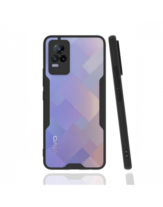 Newface Vivo V21e Kılıf Platin Silikon - Siyah