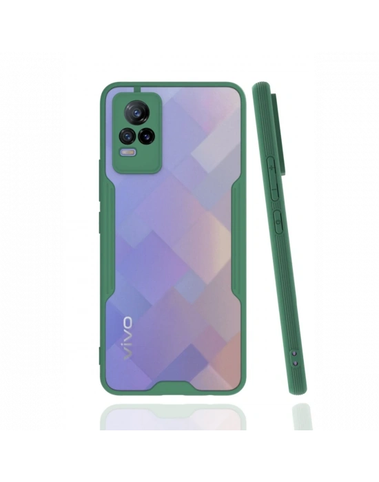 Newface Vivo V21e Kılıf Platin Silikon - Yeşil