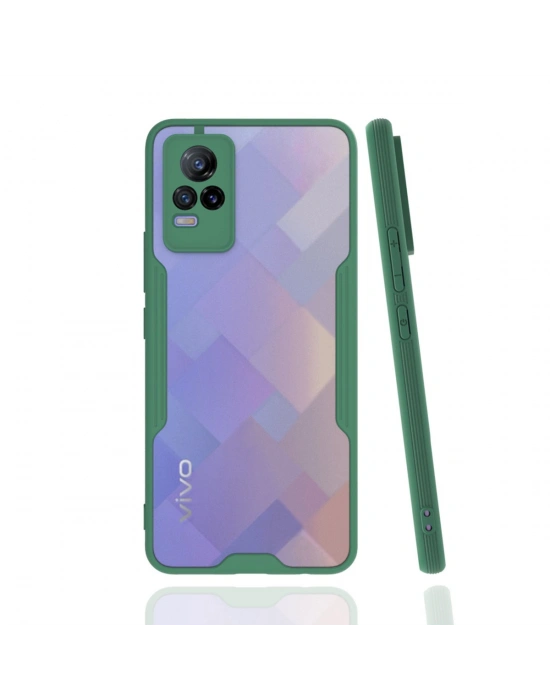 Newface Vivo V21e Kılıf Platin Silikon - Yeşil