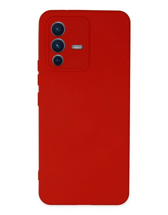 Newface Vivo V23 5G Kılıf Nano içi Kadife Silikon - Kırmızı
