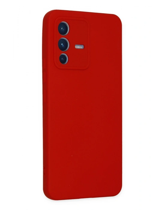 Newface Vivo V23 5G Kılıf Nano içi Kadife Silikon - Kırmızı