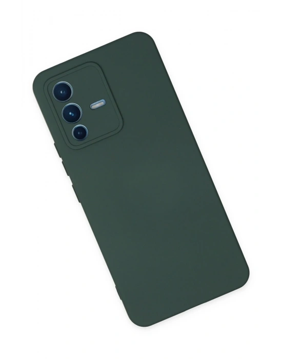 Newface Vivo V23 5G Kılıf Nano içi Kadife Silikon - Koyu Yeşil