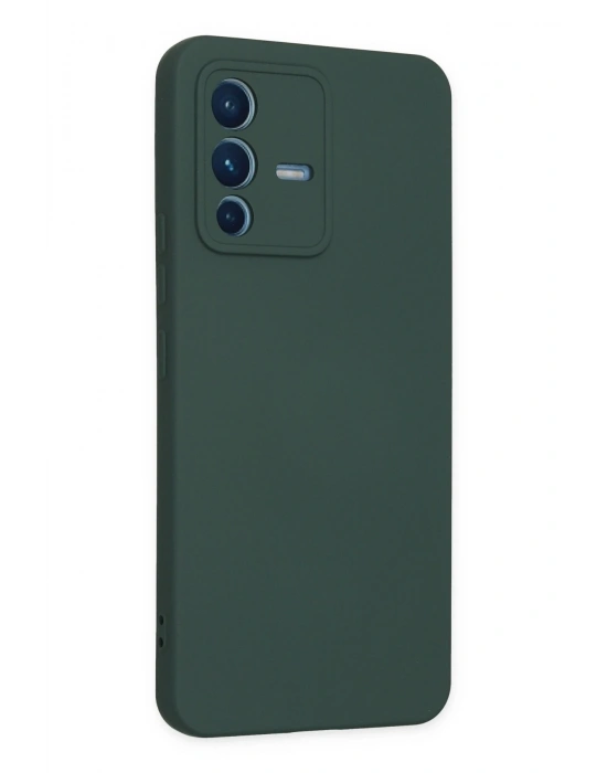 Newface Vivo V23 5G Kılıf Nano içi Kadife Silikon - Koyu Yeşil
