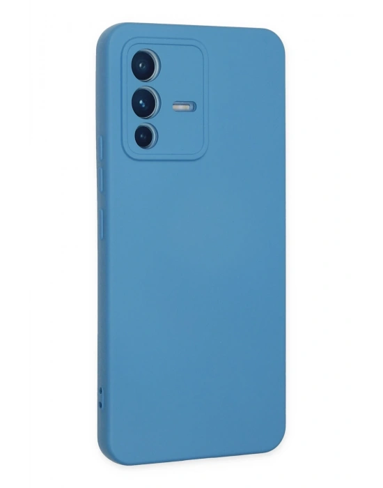 Newface Vivo V23 5G Kılıf Nano içi Kadife Silikon - Mavi