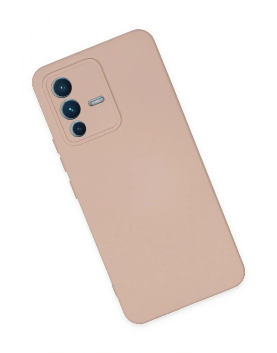 Newface Vivo V23 5G Kılıf Nano içi Kadife Silikon - Pudra