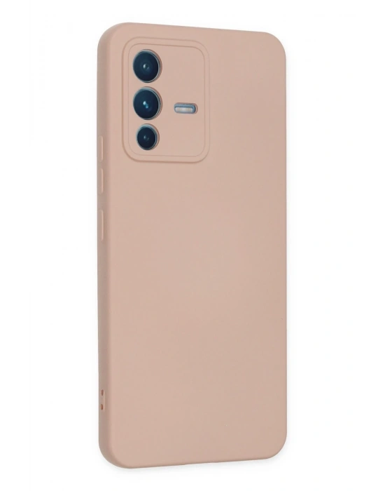 Newface Vivo V23 5G Kılıf Nano içi Kadife Silikon - Pudra