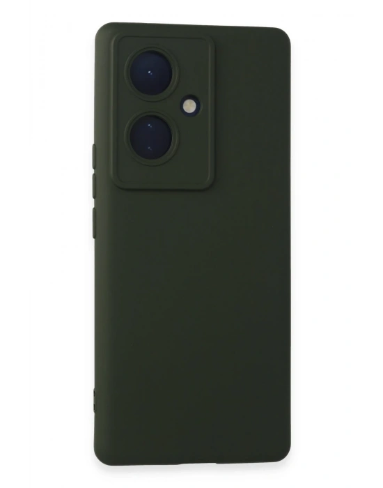 Newface Vivo V29 Lite Kılıf Nano içi Kadife Silikon - Koyu Yeşil